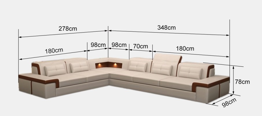L образный угловой диван в отличном дизайне из качественной кожи