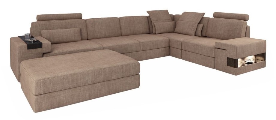 Wohnlandschaft Ecksofa L-Form Sofa Set Design Couch Textil Modern Polster Neu