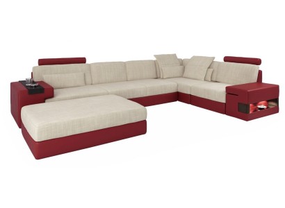 Moderne Sofa Ecke Set L-Form gepolsterte Sofas Couchen Couch Hocker Living Möbel