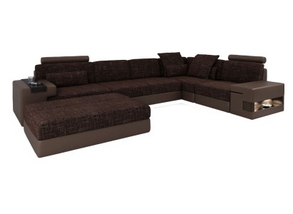 Polster Set Wohnzimmer L-Form Modern Designer Sofa Couch Ecke mit Hocker Möbel