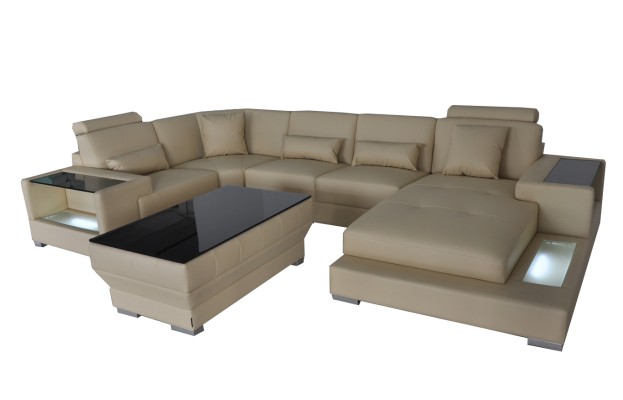 Corner sofa Design Corner suite Corner sofa Sofa Couch Living landscape Upholstery Table USB