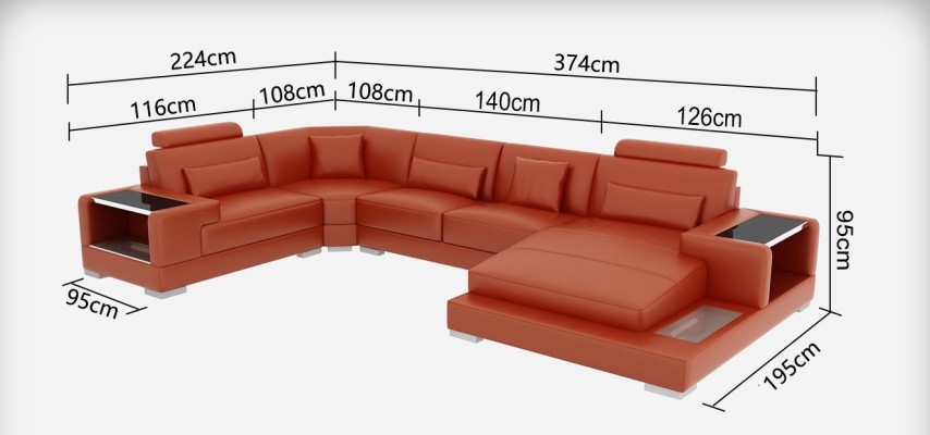 Corner sofa Design Corner suite Corner sofa Sofa Couch Living landscape Upholstery Table USB