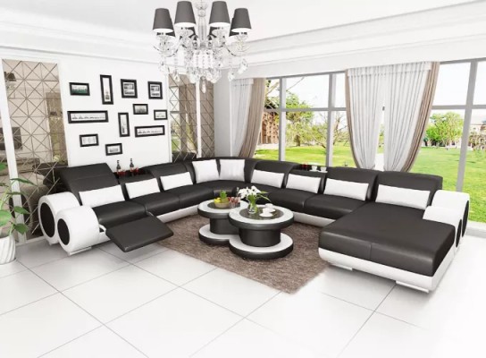 Eckgarnitur Wohnlandschaft Ecksofa Sofa Design Couch Sofas Couchen Tisch 2tlg.