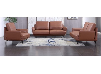 Wohnzimmer Polstermöbel Ledersofa Sofagarnitur 3+2+1 Sitzer Modernes Sofa Couch