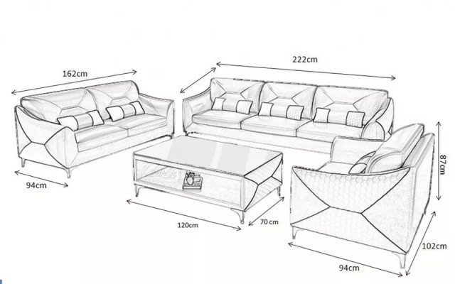 Modernes Sofa Sofagarnitur 321 Sitzer Couchtisch Garnituren Leder Gruppe 4tlg