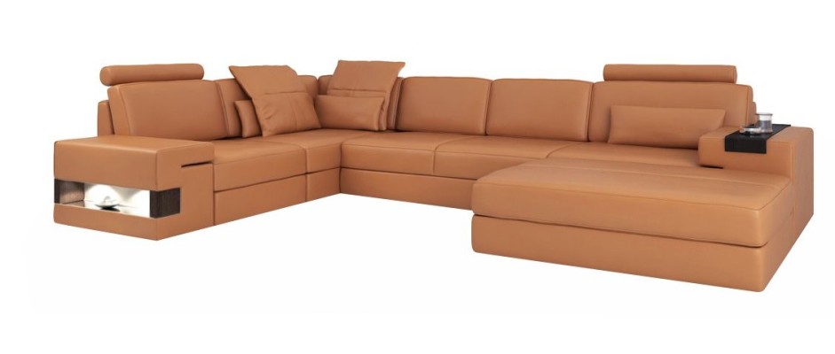 Moderne Luxus Sofa Ecke Set L-Form gepolsterte Leder Möbel Ledersofa