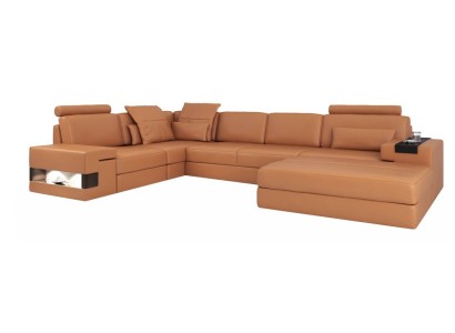 Moderne Luxus Sofa Ecke Set L-Form gepolsterte Leder Möbel Ledersofa