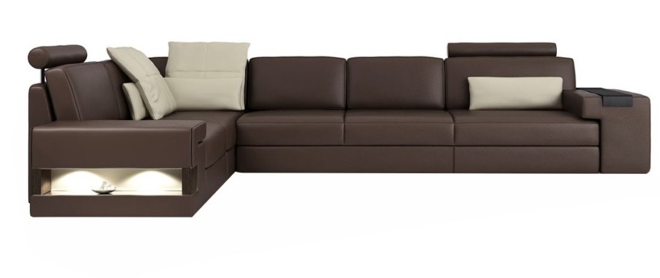 Wohnzimmer Braun Möbel Textil Sofas Ecksofa L Form Couch Polstermöbel Schlafsofa