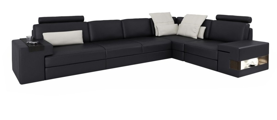 Wohnzimmer Braun Möbel Textil Sofas Ecksofa L Form Couch Polstermöbel Schlafsofa