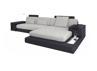 Stoff L-Form Couch Wohnzimmer Ecksofa moderne Design Textil großes Sofa Modern