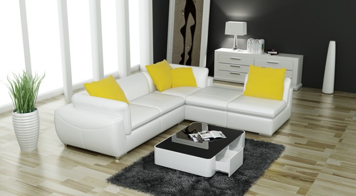L образный диван для гостиной в привлекательном дизайнерском стиле