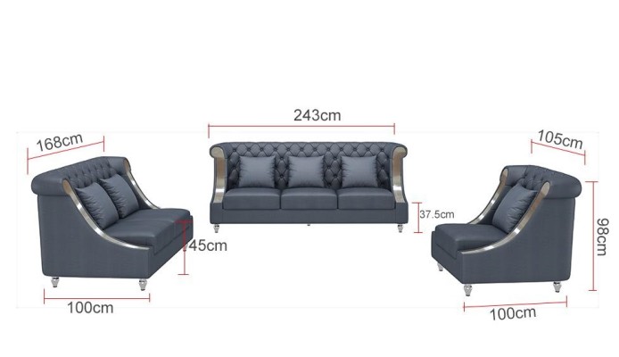 Design Wohnlandschaft Sofagarnitur 3+2 Sitzer Ledersofa Wohnzimmer Chesterfield