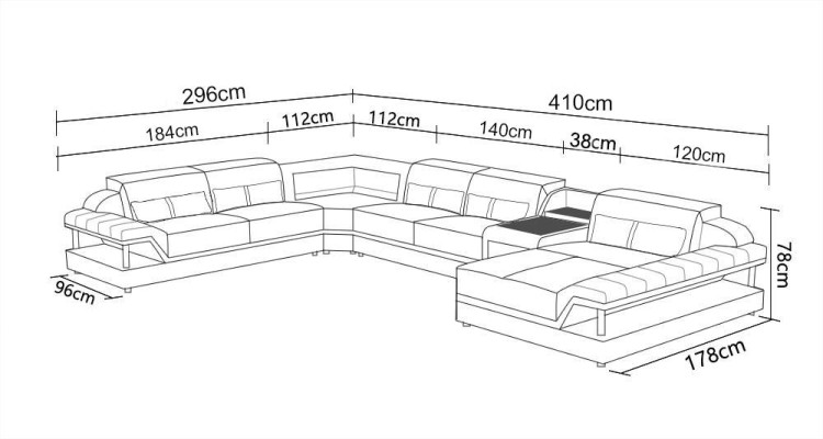 Perfekte Harmonie Großes Leder-Ecksofa U-Form für ein stilvolles Wohnzimmer