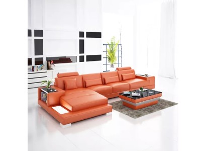 Polster Ecksofa Wohnlandschaft Designer-Sofa Ecksofa L-Form Ecksofa Ledersofa