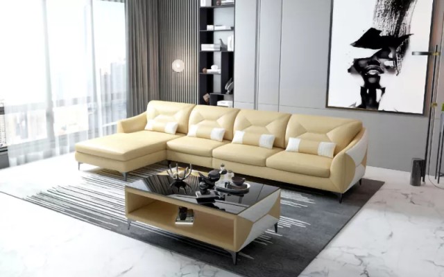 Ledersofa Designer-Sofa Ecksofa L-Form Modernes Sofa Ledersofa Ecksofa Polster