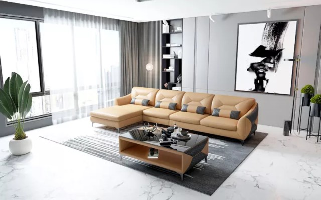 Ledersofa Designer-Sofa Ecksofa L-Form Modernes Sofa Ledersofa Ecksofa Polster