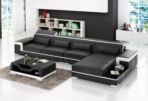 Design Eckcouch Ledergarnitur Wohnzimmer Ledercouch Sofa Polster Couchen Sofas