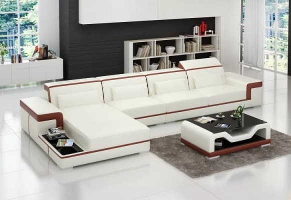 Design Eckcouch Ledergarnitur Wohnzimmer Ledercouch Sofa Polster Couchen Sofas