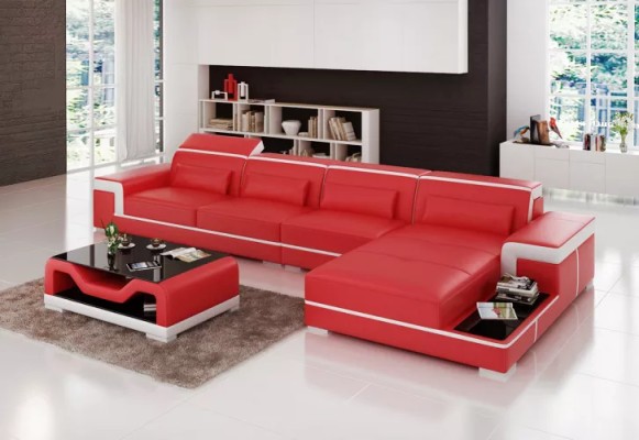 Design Eckcouch Ledergarnitur Wohnzimmer Ledercouch Sofa Polster Couchen Sofas