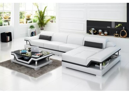 Wohnlandschaft Ledersofa Ecksofa L-Form Modernes Sofa Ecksofa Polster