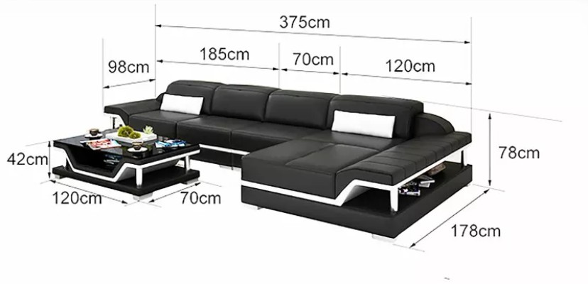 Wohnlandschaft Ledersofa Ecksofa L-Form Modernes Sofa Ecksofa Polster