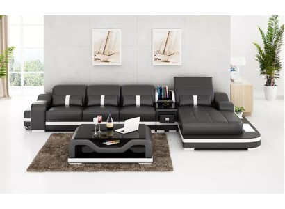 Polster Ecksofa Ecksofa Wohnlandschaft Ledersofa Designer-Sofa Ecksofa L-Form