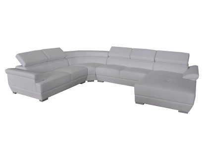Большой белоснежный дизайнерский угловой диван U формы 
