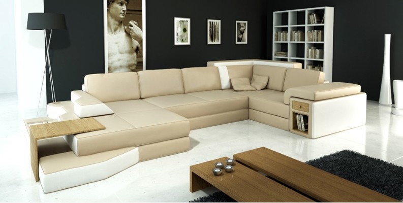 Luxuriöses Ecksofa für Wohnzimmer in U-Form Entdecken Sie ein großartiges Design