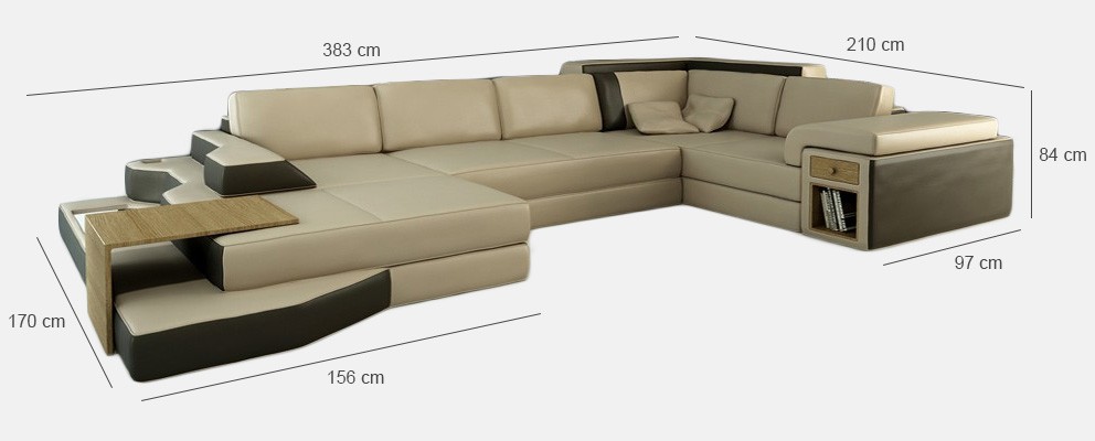 Luxuriöses Ecksofa für Wohnzimmer in U-Form Entdecken Sie ein großartiges Design