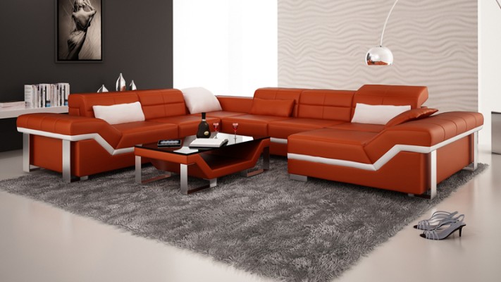 Ledersofa Sofa Couch Wohnlandschaft Ecksofa Garnitur Design Modern Sofa