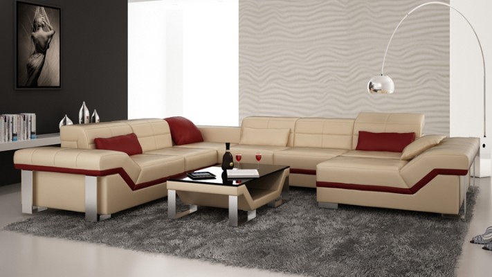 Ledersofa Sofa Couch Wohnlandschaft Ecksofa Garnitur Design Modern Sofa