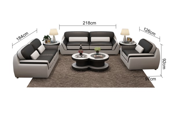 Leather sofa with USB Sofa set new 3+2 Seater Suite Design Modern Sofa G8038C