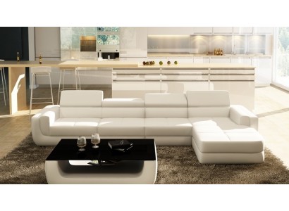 Белый дизайнерский угловой диван L формы для гостиной 