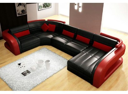 U образный угловой диван из искусственной кожи в отличном дизайне 