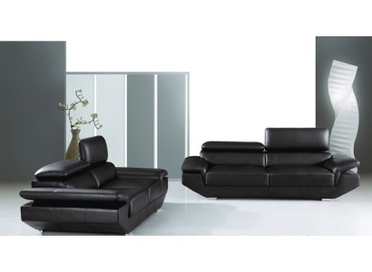 Комплект современных кожаных диванов 3+2 для гостиной 