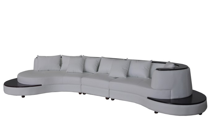 Luxus Wohn Eck Leder Garnitur Polster XXL Big Sofa Couch U Form Ecke