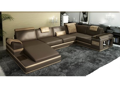 U образный современный кожаный диван для вашей гостиной 