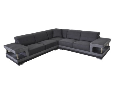  Leder Eck Sofa mit USB Polster Wohnlandschaft Luxus Garnitur Ecke Sofas Couchen