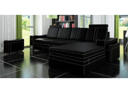 Элегантный черный угловой L образный диван для гостиной 