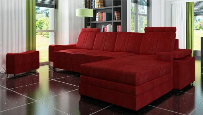 Textilcouch mit USB Stoffsofa Stoffcouch Ecksofa Sofa Polster Garnitur Ecke Neu