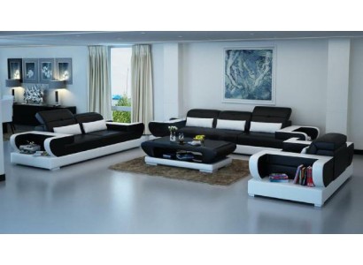 Sofagarnitur Couch Polster Leder Sitz Garnitur 3+2+1 Set Modernes Sofa Detmold