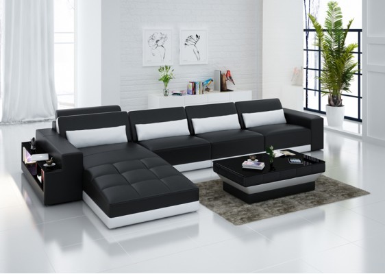 Ledersofa Modern Couch Wohnlandschaft Ecksofa Dekor Eck Design Garnitur