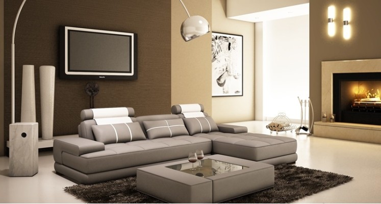 Ledersofa Ecksofa Sofa + USB Polster Ecke Designer Sofas Couchen Neu Paris Weiß