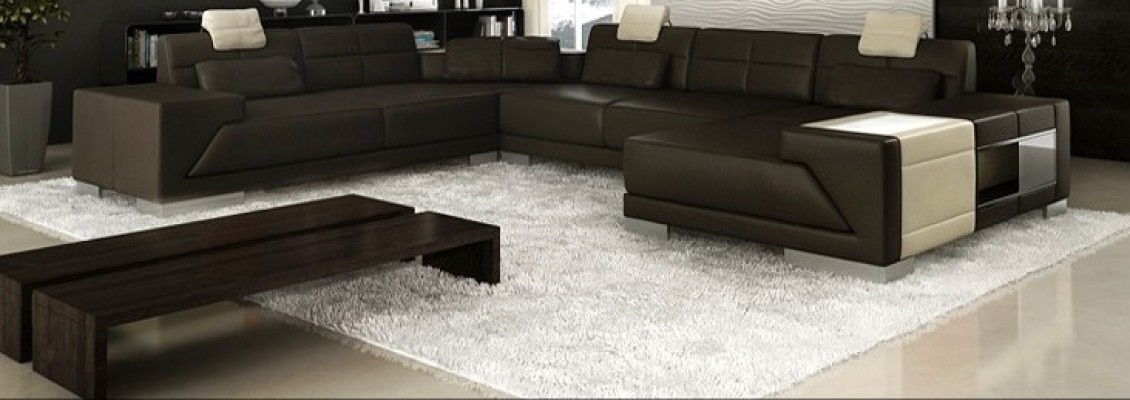 Ledersofa Sofa Couch Designersofa U Form Eckgarnitur Polsterecke XXL Big PH3005