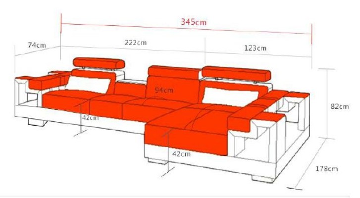 Wohnlandschaft Ecksofa Ledersofa Sofa Couch Polster Sitz Eck Garnitur Neu 2710B