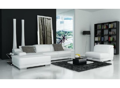 L образный угловой белый диван в красивом стиле 