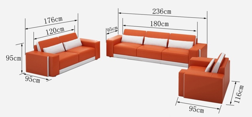 Комплект мягких диванов 3+2+1 в красивом современном стиле 