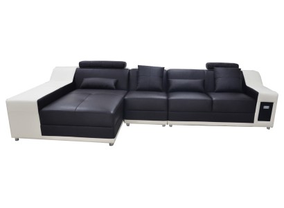 L образный современный угловой кожаный диван 