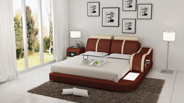 Bett Design Luxus Luxus Betten Leder Modernes Schlafzimmer 140/160/180 cm