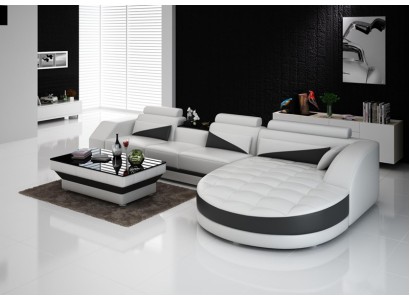 Sofa Ledersofa Couch Wohnlandschaft Modern Eck Ecksofa Design Garnitur